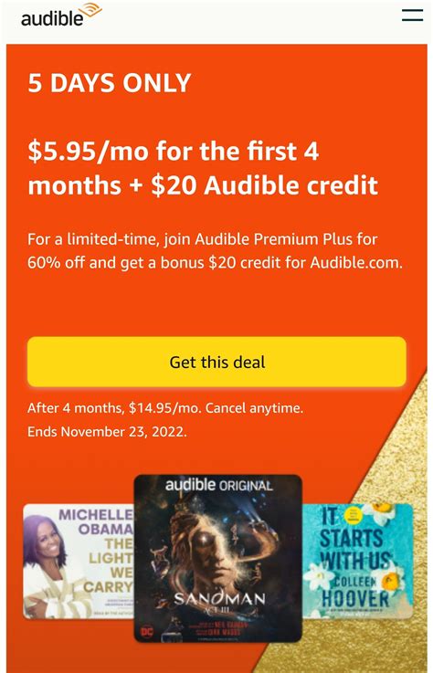 audible gift subscription black friday